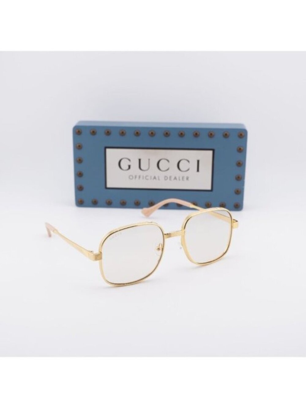 Gucci GG0788S 001 Square Sunglasses - Gold / Yellow